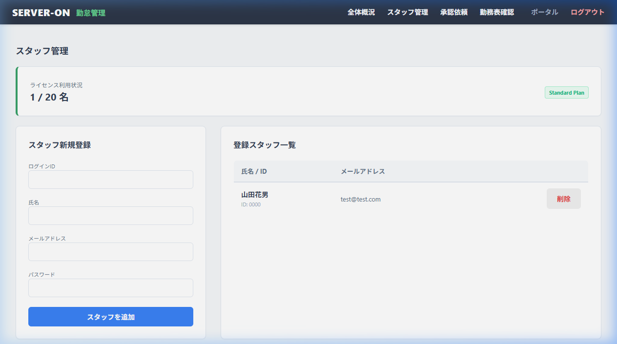 シフト・スタッフ管理